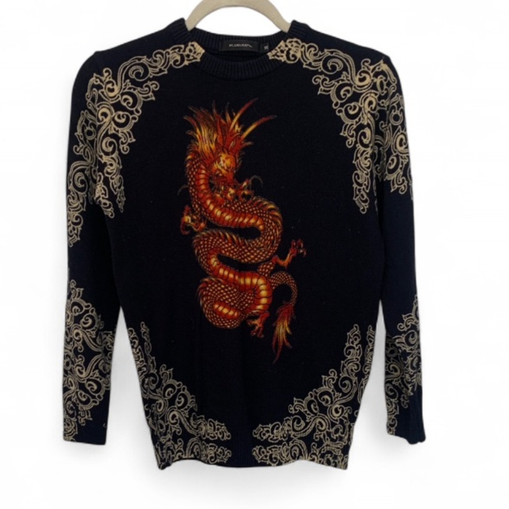 Kuojun Dragon Graphic Asian Oriental Sweater